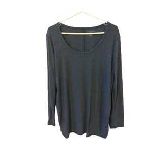 Lane Bryant Minimalist Soft Ruched Sides Scoop Neck 3/4 Sleeve Plus Tee  18/20